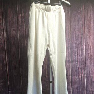 Wild Fable Ivory Wide Leg Lounge Pants Size M Elastic Waist Soft Knit